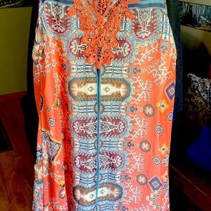 Energe multi color lace back dress